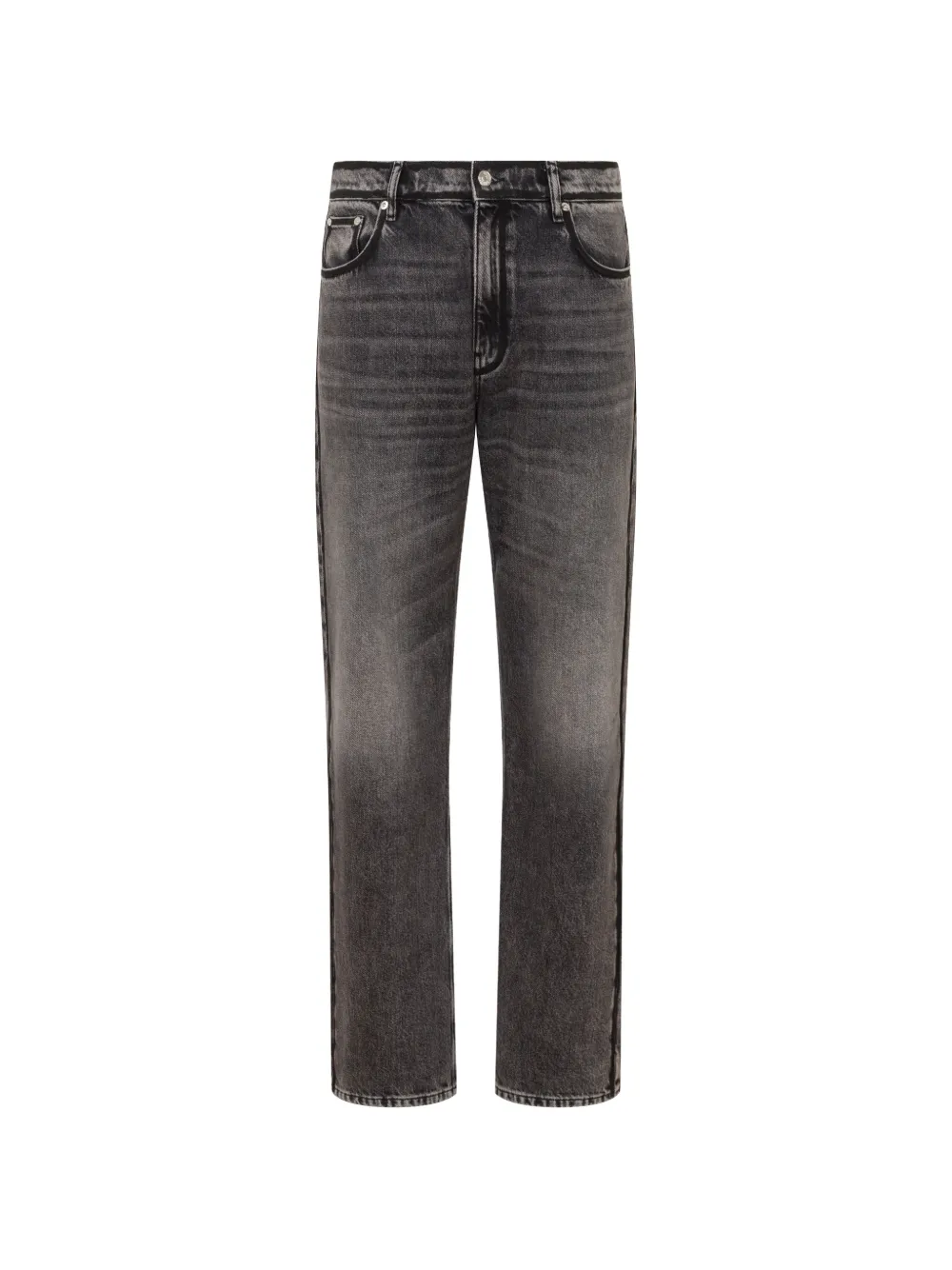 Love Moschino faded-effect logo-patch jeans - Grigio