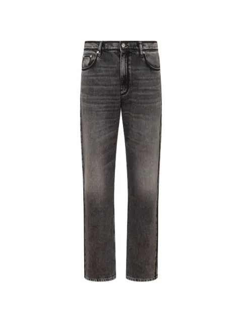 Love Moschino faded-effect logo-patch jeans