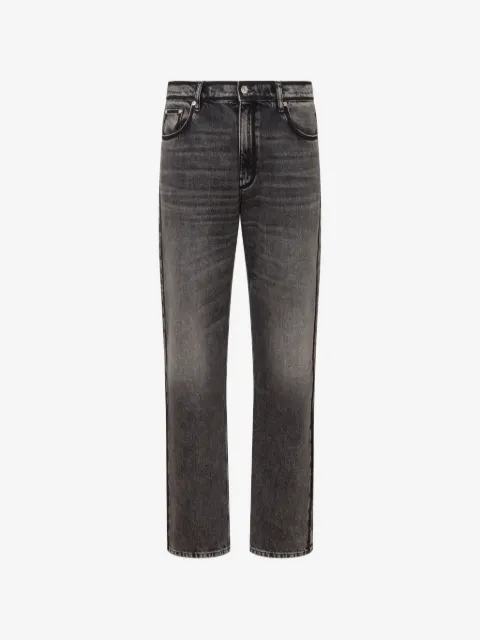 Love Moschino faded-effect logo-patch jeans