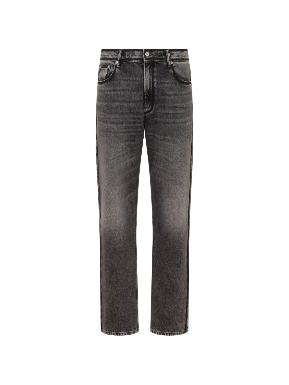 Love Moschino faded-effect logo-patch jeans - Grigio