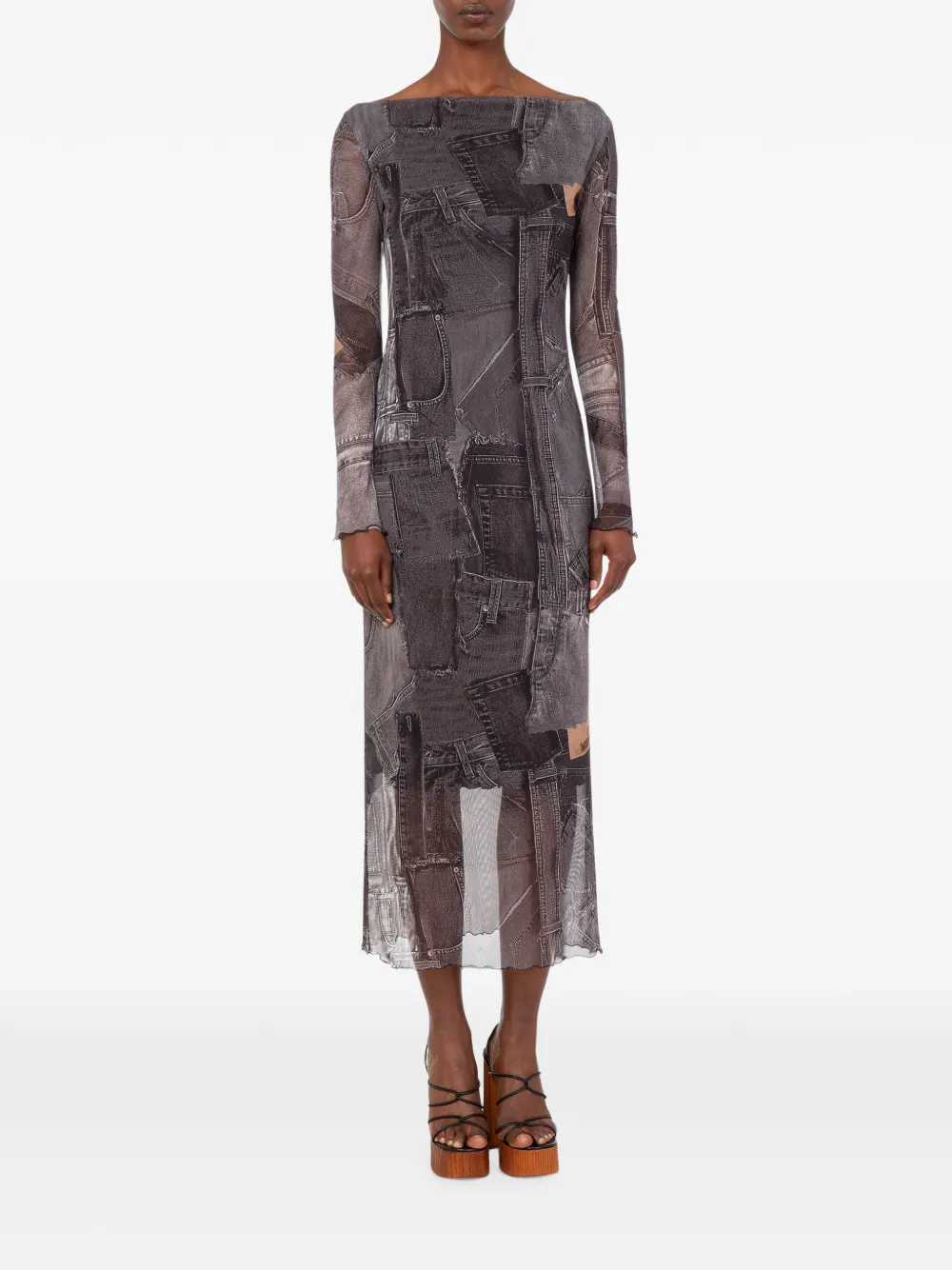 Love Moschino Jurk met print Grijs