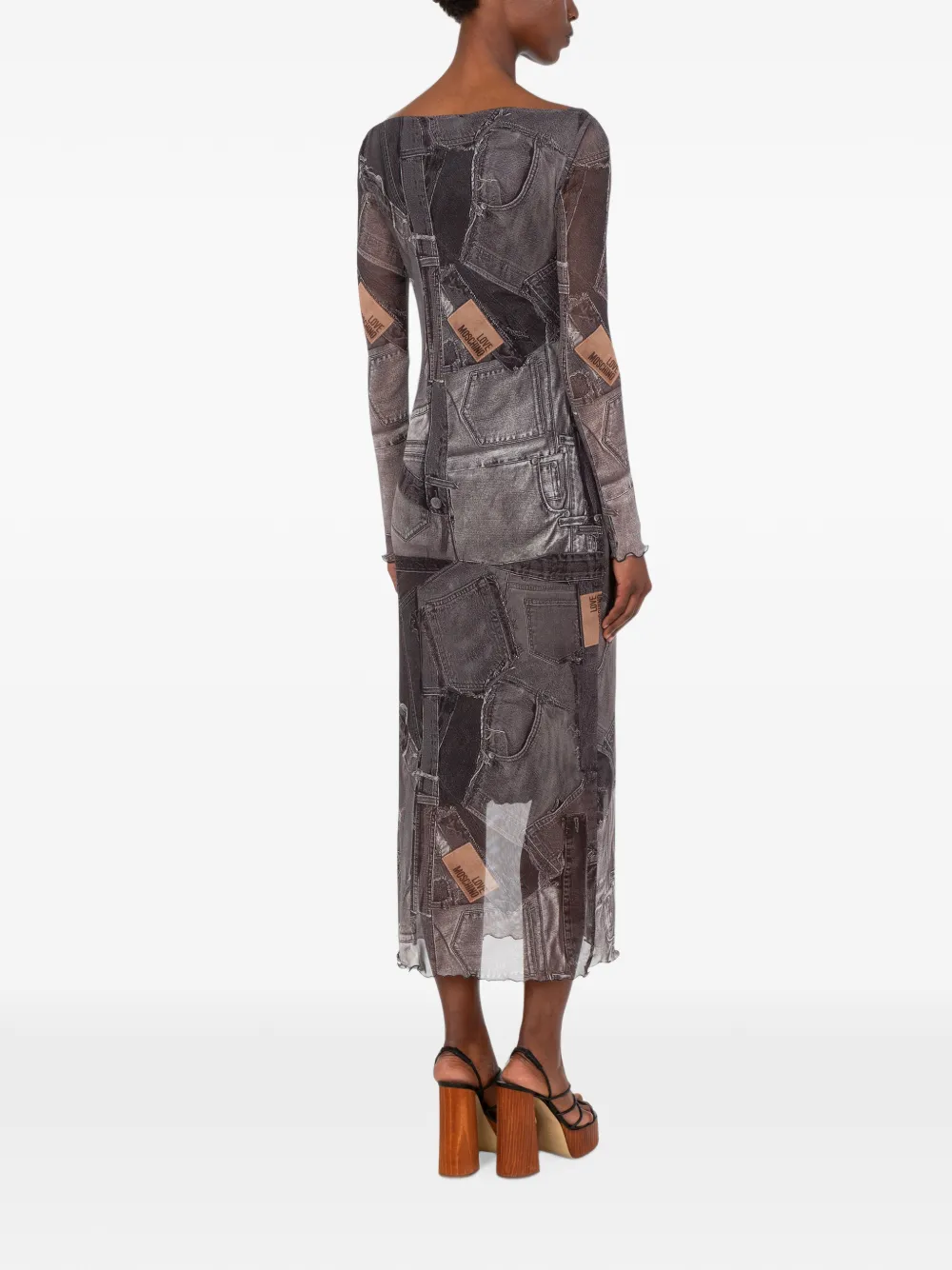 Love Moschino Jurk met print Grijs