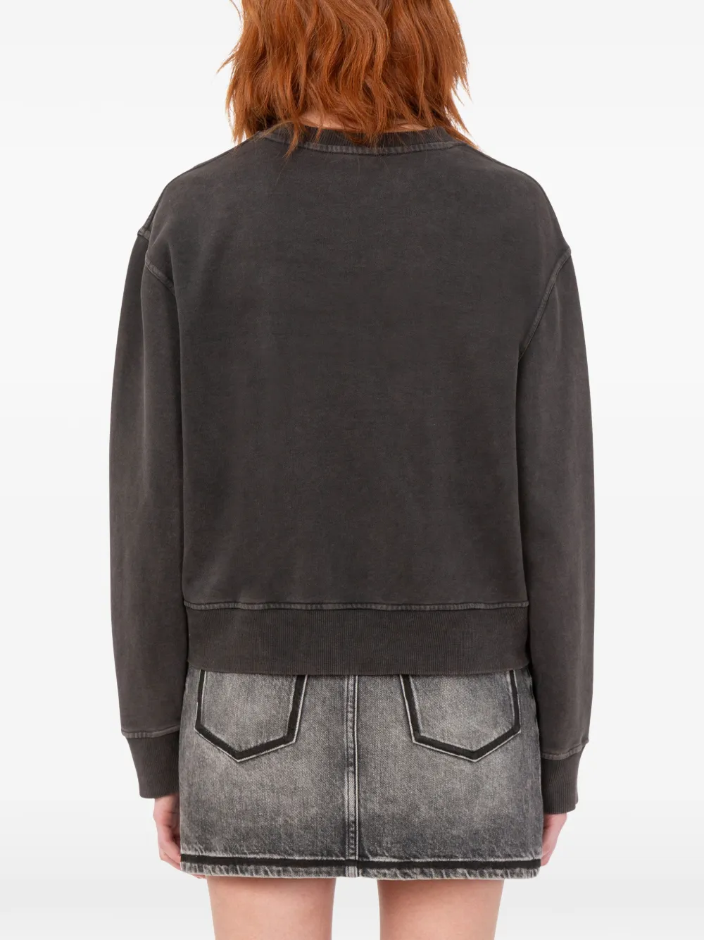 Love Moschino Katoenen sweater met borduurwerk Grijs