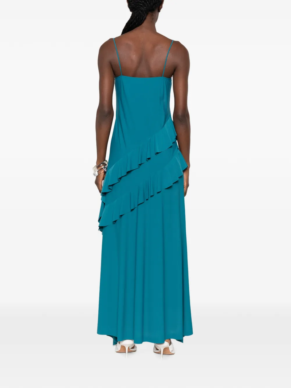 Love Moschino Asymmetrische jurk met ruches Blauw