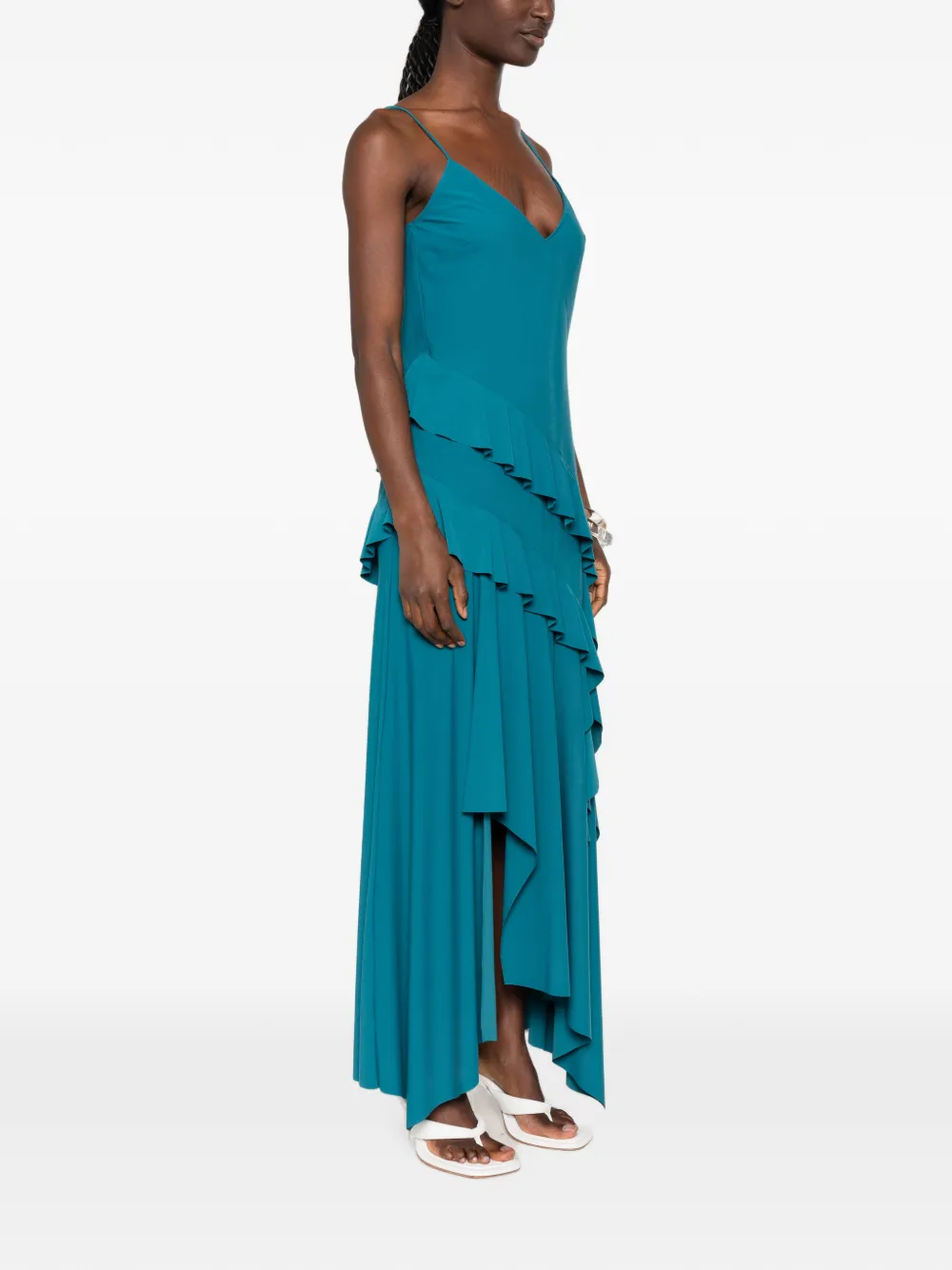 Love Moschino Asymmetrische jurk met ruches Blauw