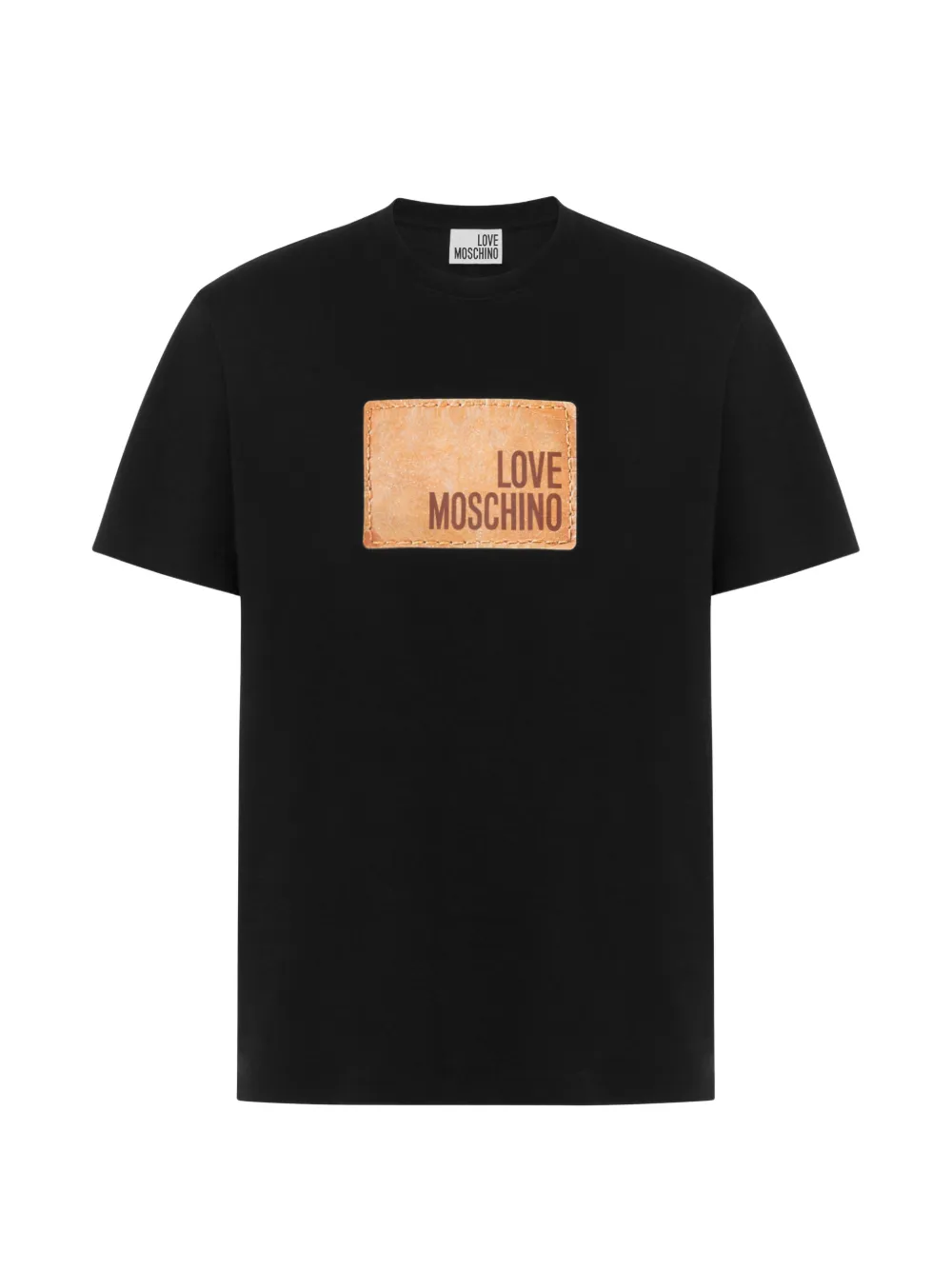 Love Moschino T-shirt in jersey di cotone con stampa - Nero