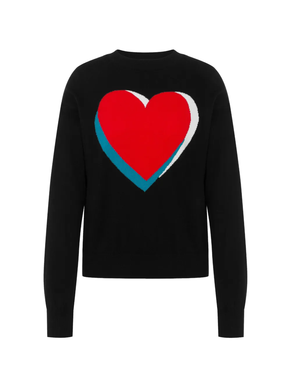 Love Moschino Inlaid cotton and cashmere sweater - Nero