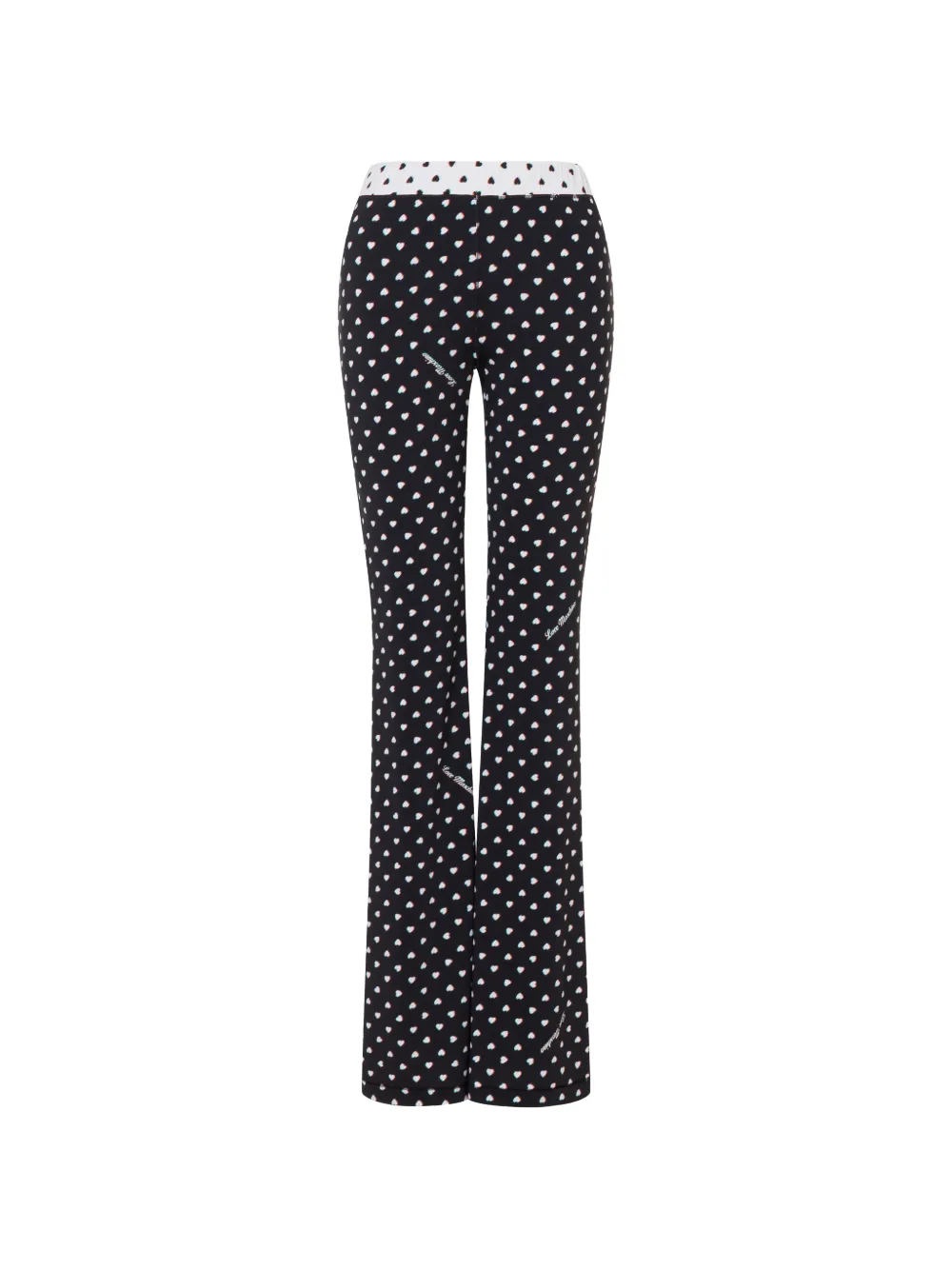 Love Moschino Pantaloni in jersey tecnico con stampa - Nero