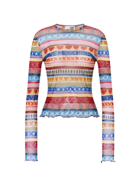 Love Moschino printed mesh T-shirt