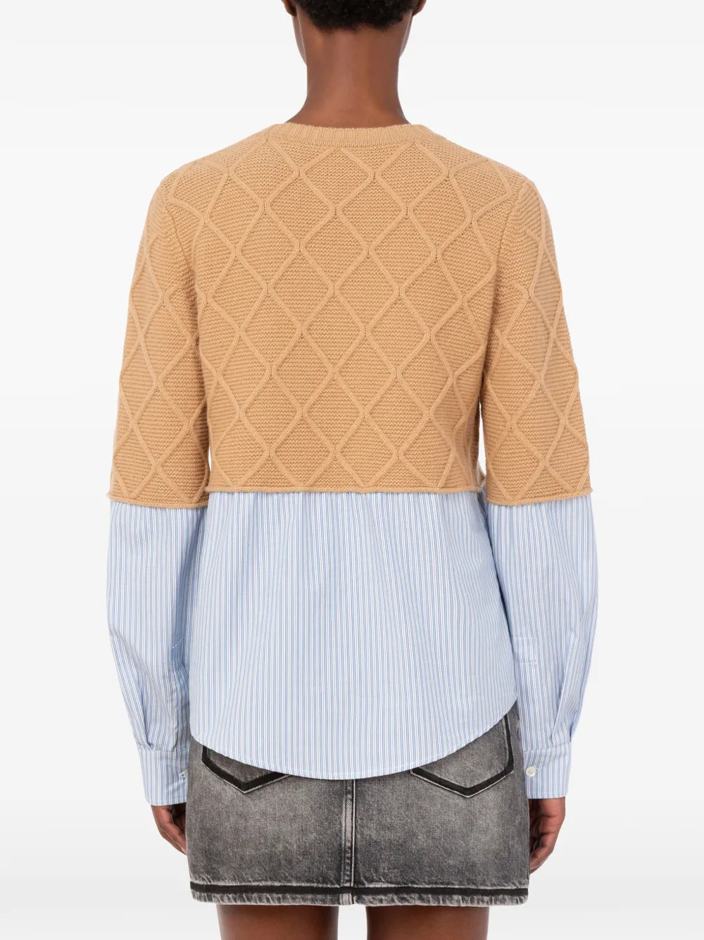 Love Moschino diamond-quilted layered sweater Beige
