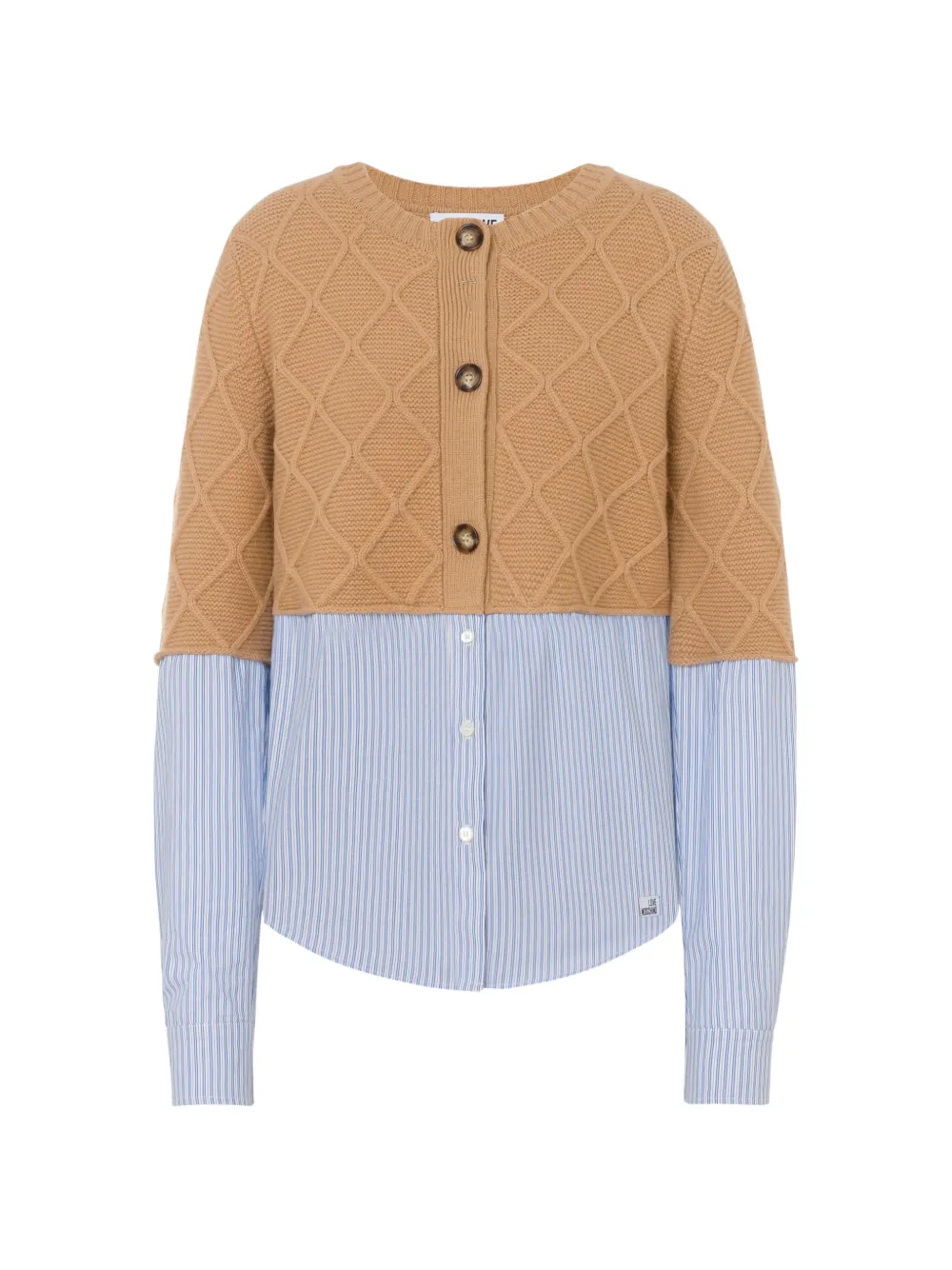 Love Moschino diamond-quilted layered sweater Beige