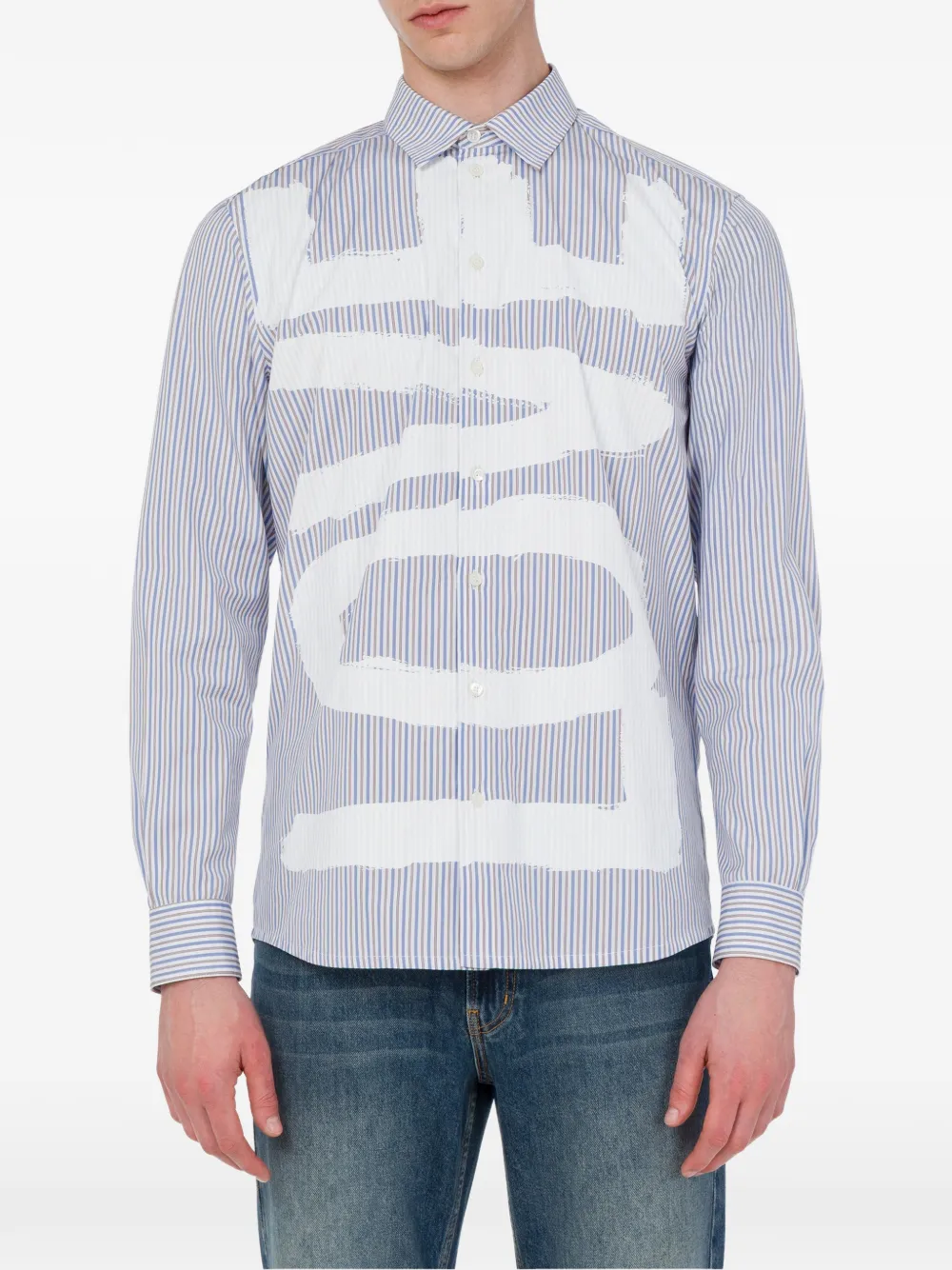 Love Moschino Gestreept overhemd Blauw
