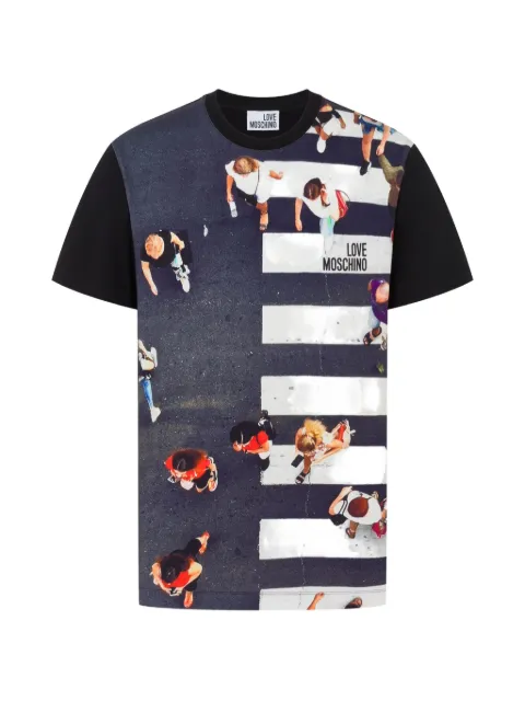 Love Moschino T-shirt in jersey di cotone con stampa