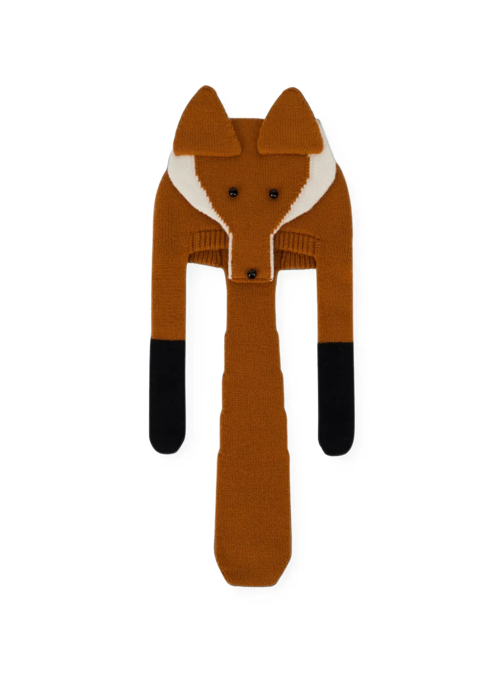 Love Moschino fox-motif wool beanie hat in Brown