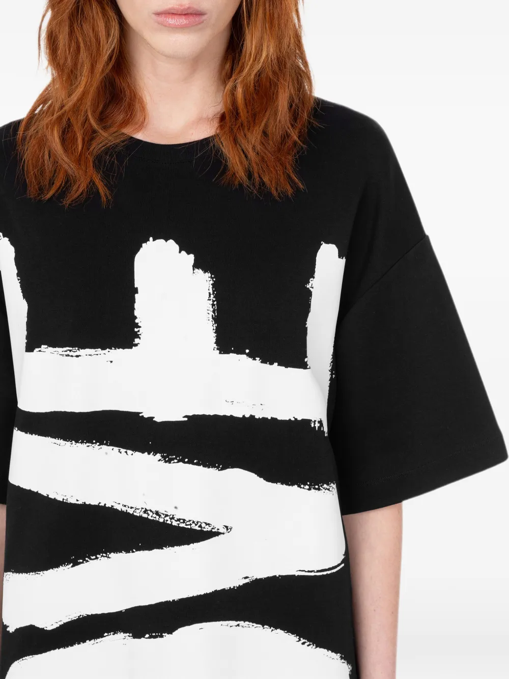 Love Moschino Jersey katoenen jurk met print Zwart