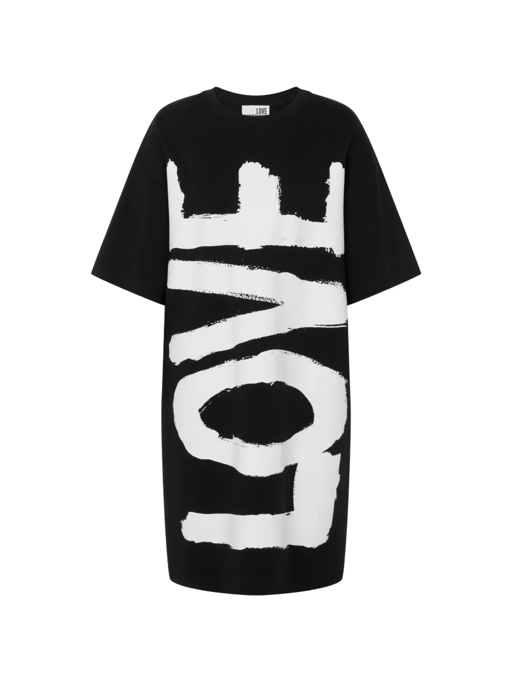 Love Moschino Abito in jersey di cotone con stampa - Nero