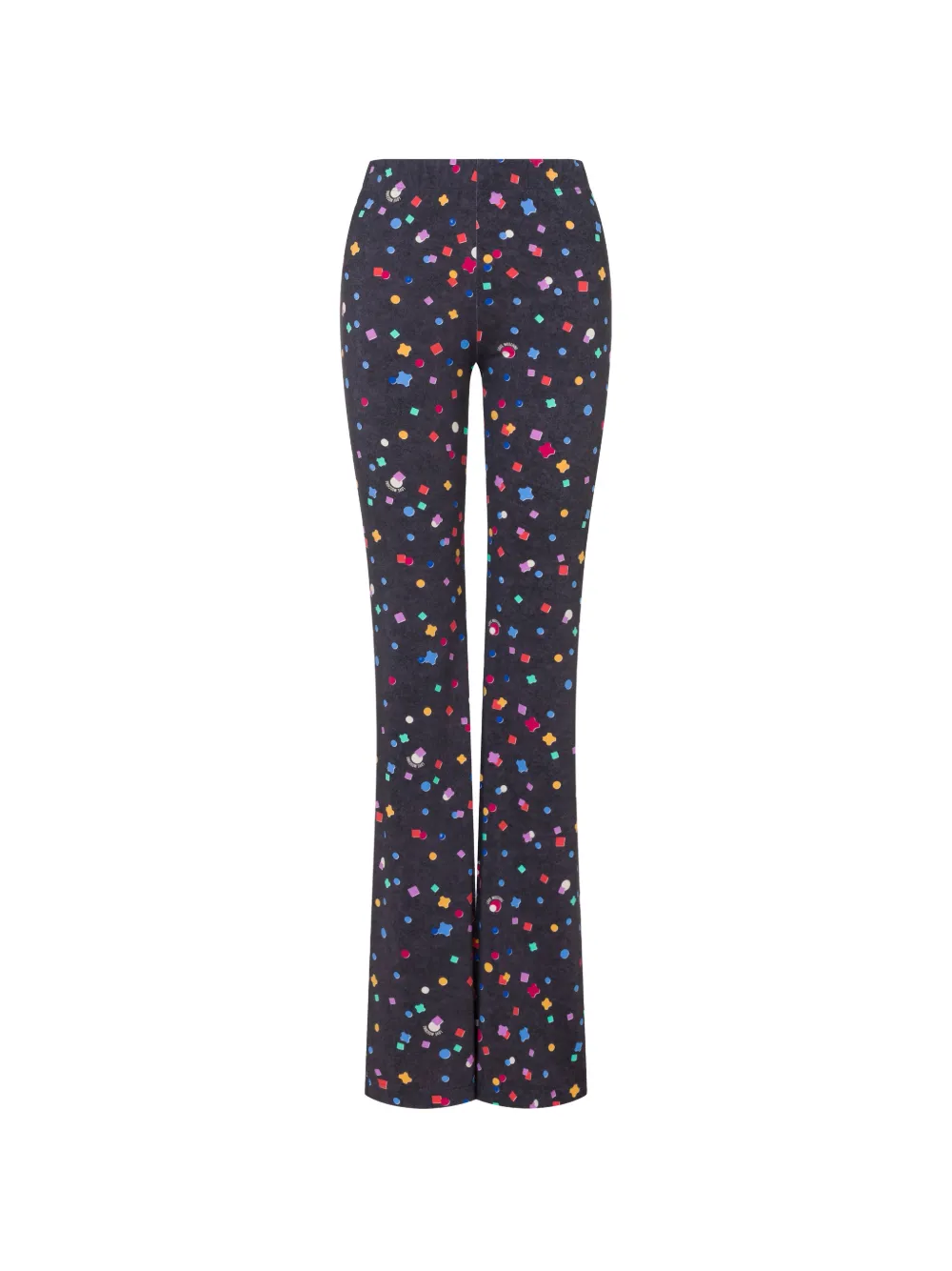 Love Moschino Pantaloni in jersey tecnico con stampa - Nero