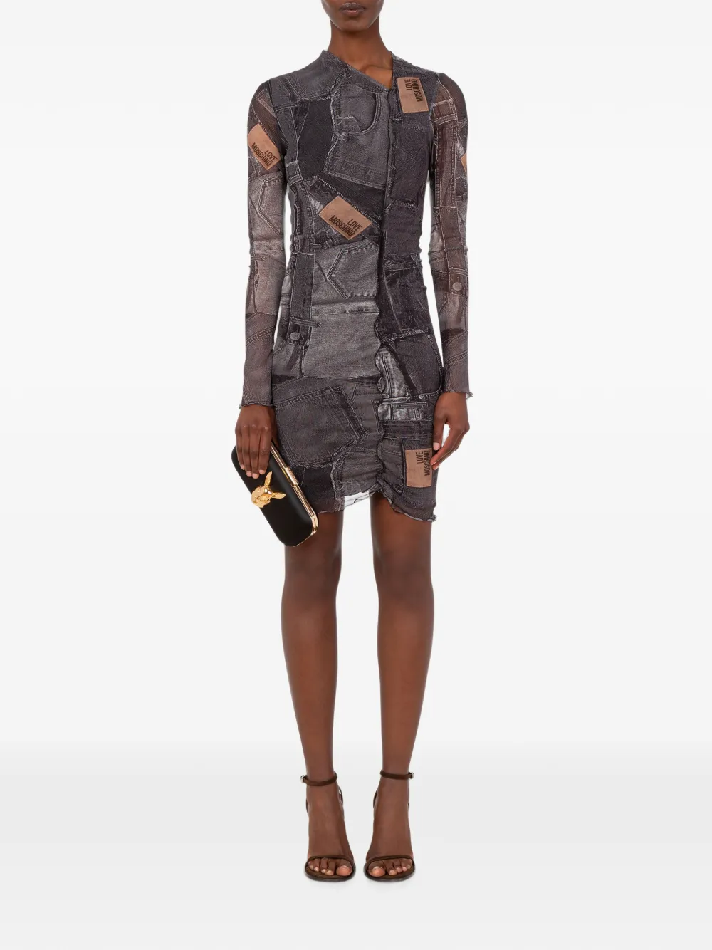 Love Moschino Jurk met print Grijs
