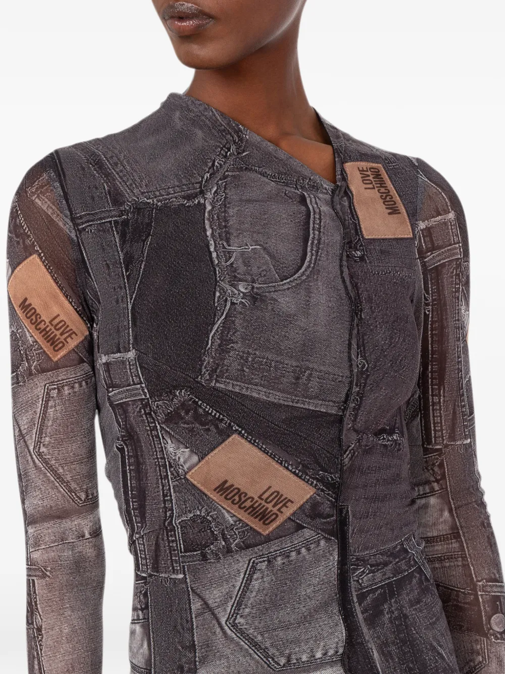 Love Moschino Jurk met print Grijs