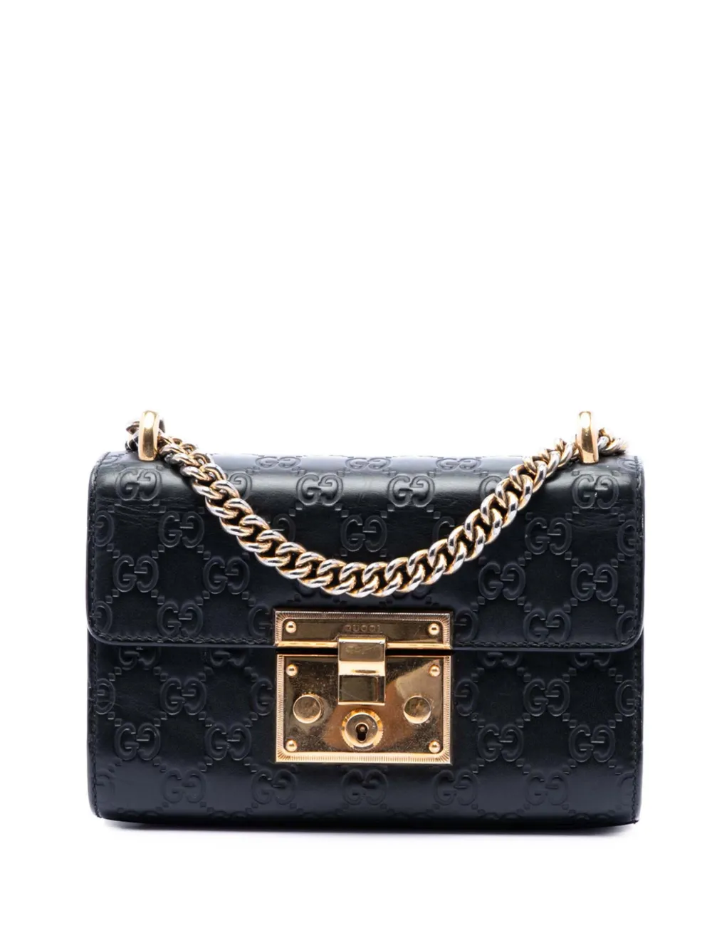 Gucci Pre-Owned 2016-2026 Small Guccissima Padlock crossbody bag - Nero