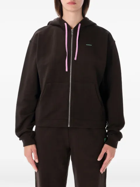 Pangaia logo-print zip-up hoodie