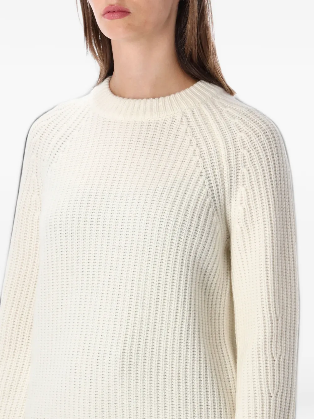 Lisa Yang Ribgebreide trui met raglan mouwen Wit