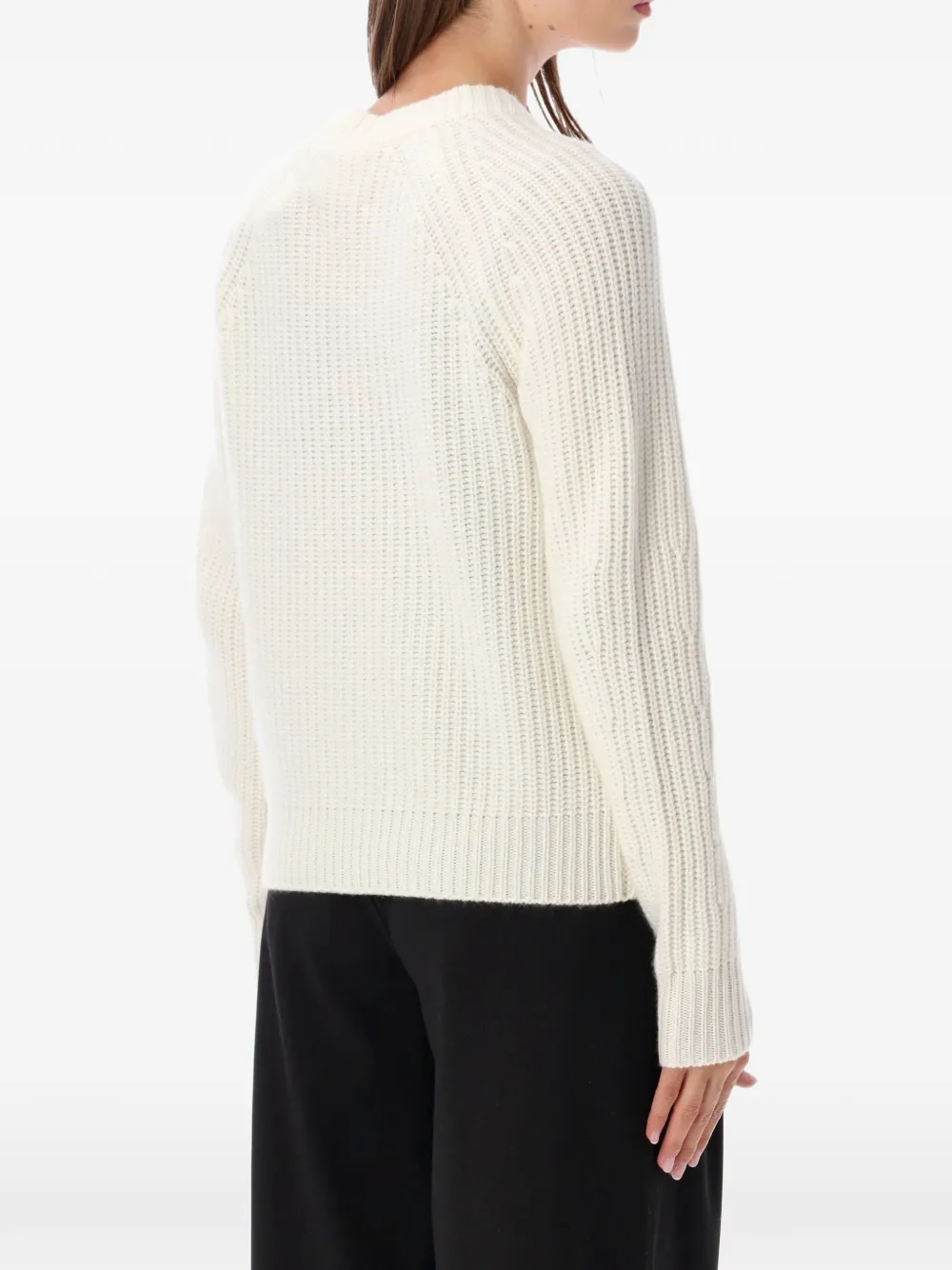 Lisa Yang Ribgebreide trui met raglan mouwen Wit