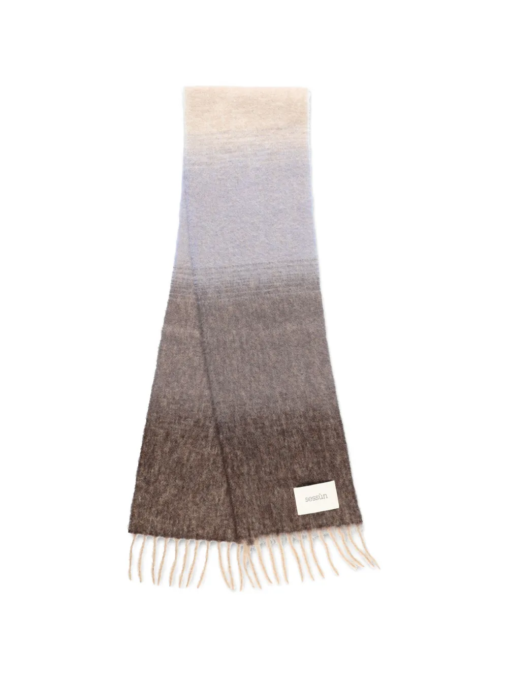 Sessùn Rico gradient fringed scarf - Marrone
