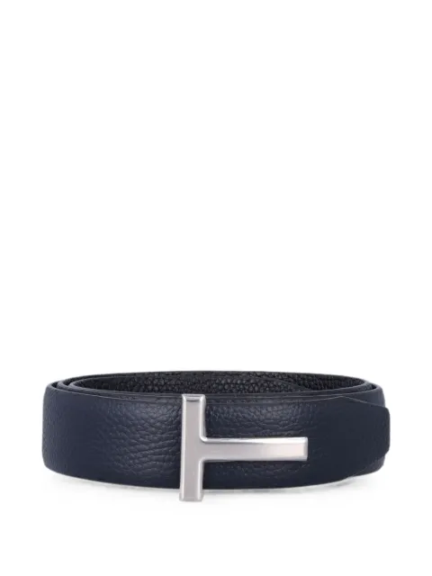 TOM FORD T-buckle grained-leather belt