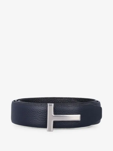 TOM FORD T-buckle grained-leather belt