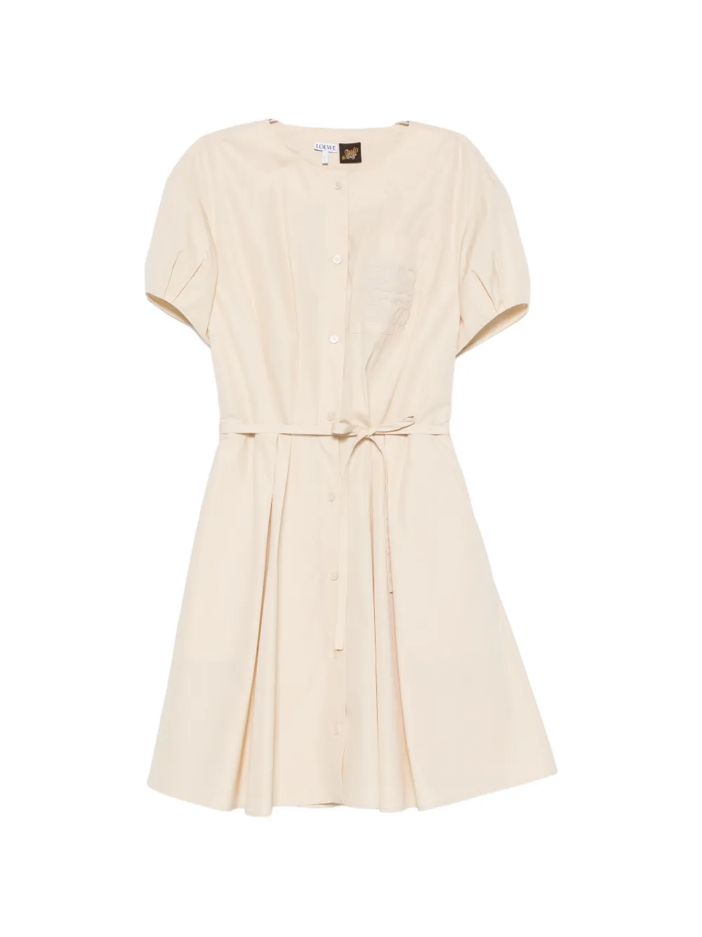 Loewe + Paula's Ibiza Anagram Cotton-poplin Mini Dress In Blue