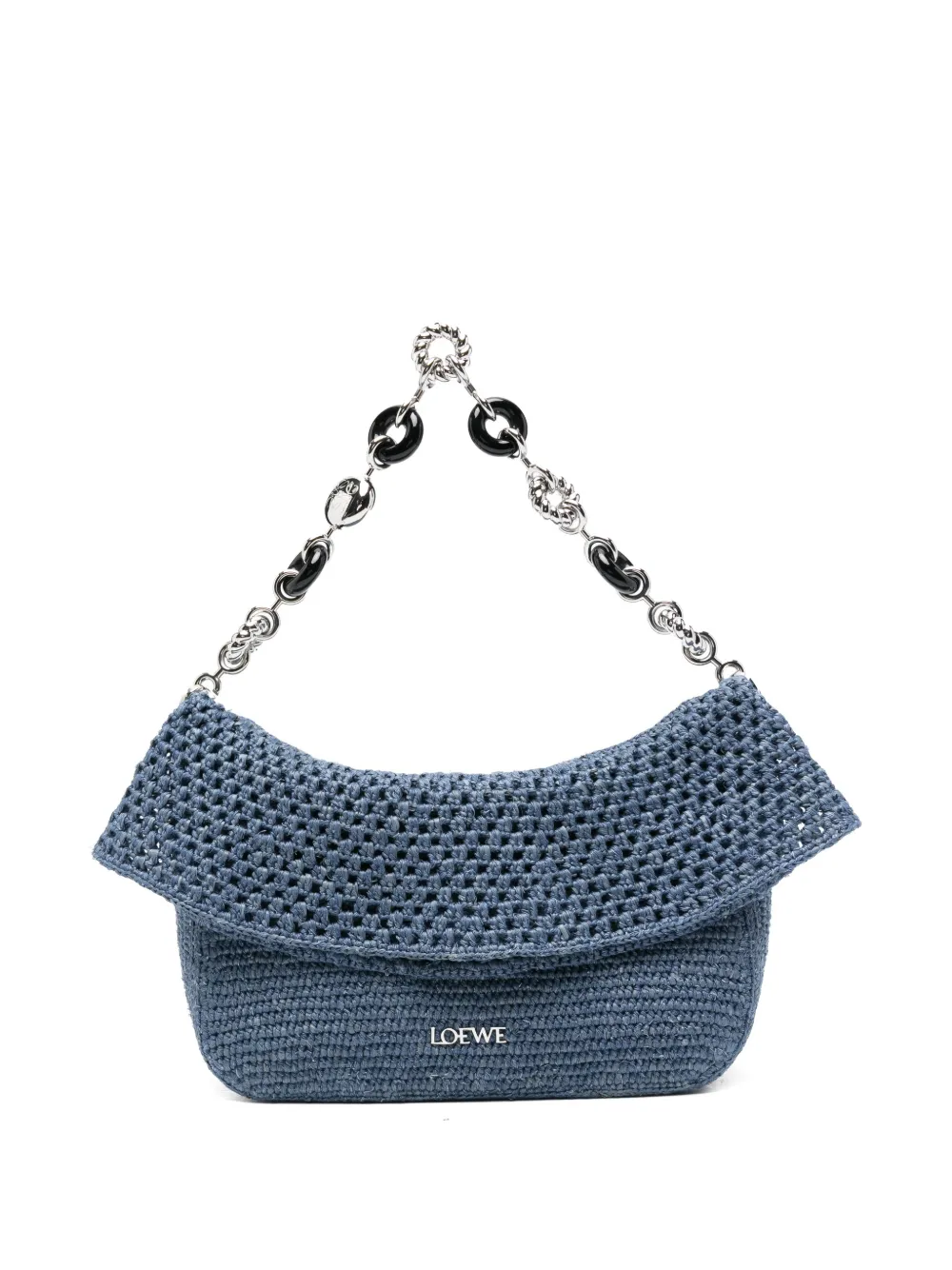 LOEWE Paula's Ibiza crochet chain-link shoulder bag - Blu