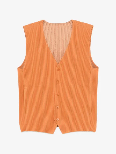 Homme Plissé Issey Miyake Plissierter Pullover mit V-Ausschnitt
