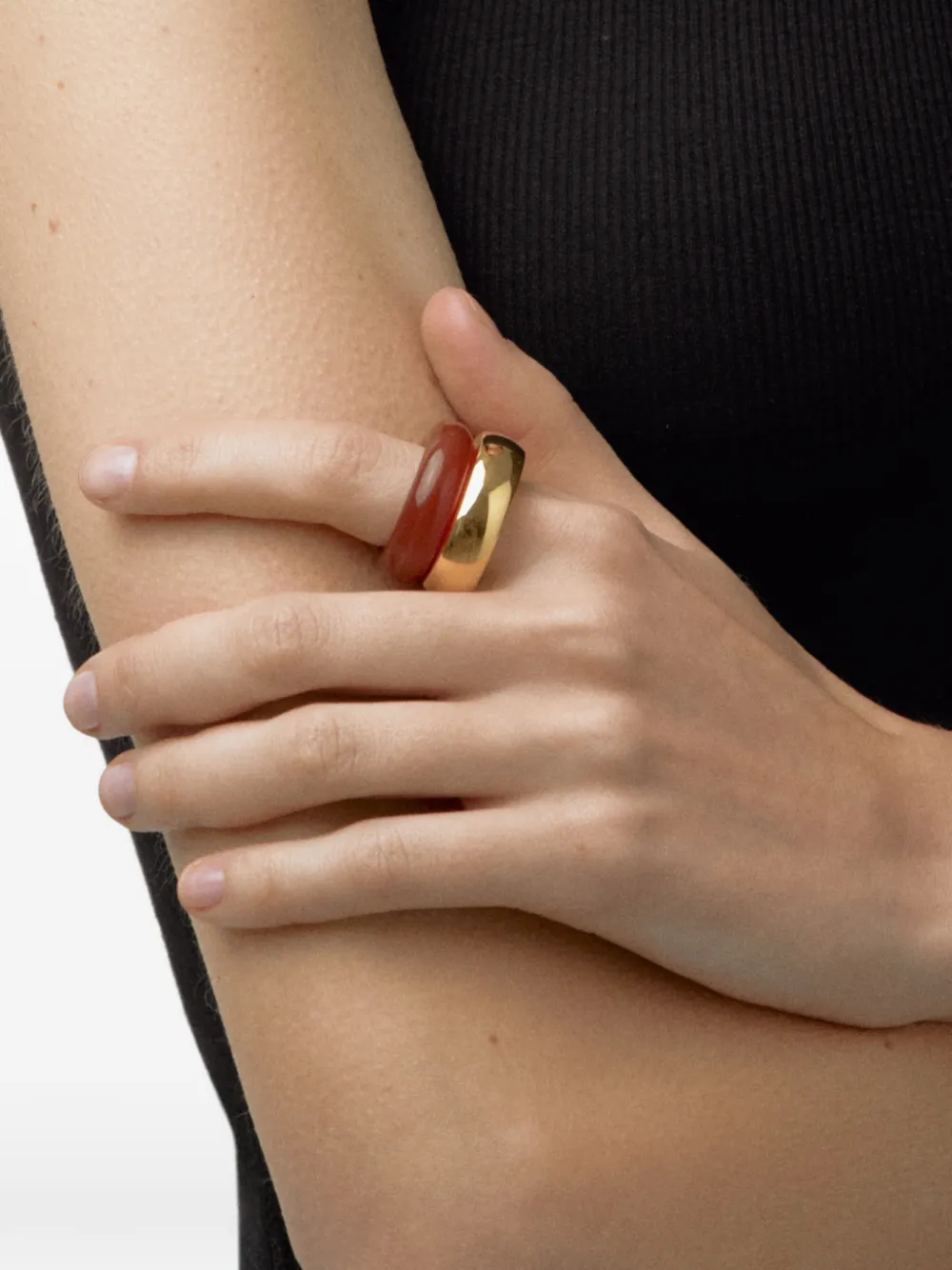 Neeka Studios The Ring stacked-effect open ring - Gold