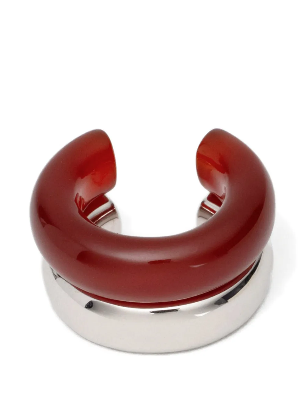 Neeka Studios The Ring cuff silhouette ring (set of two) - Rosso