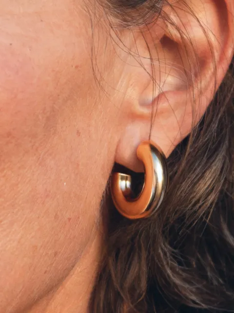Neeka Studios medium chunky hoop earrings