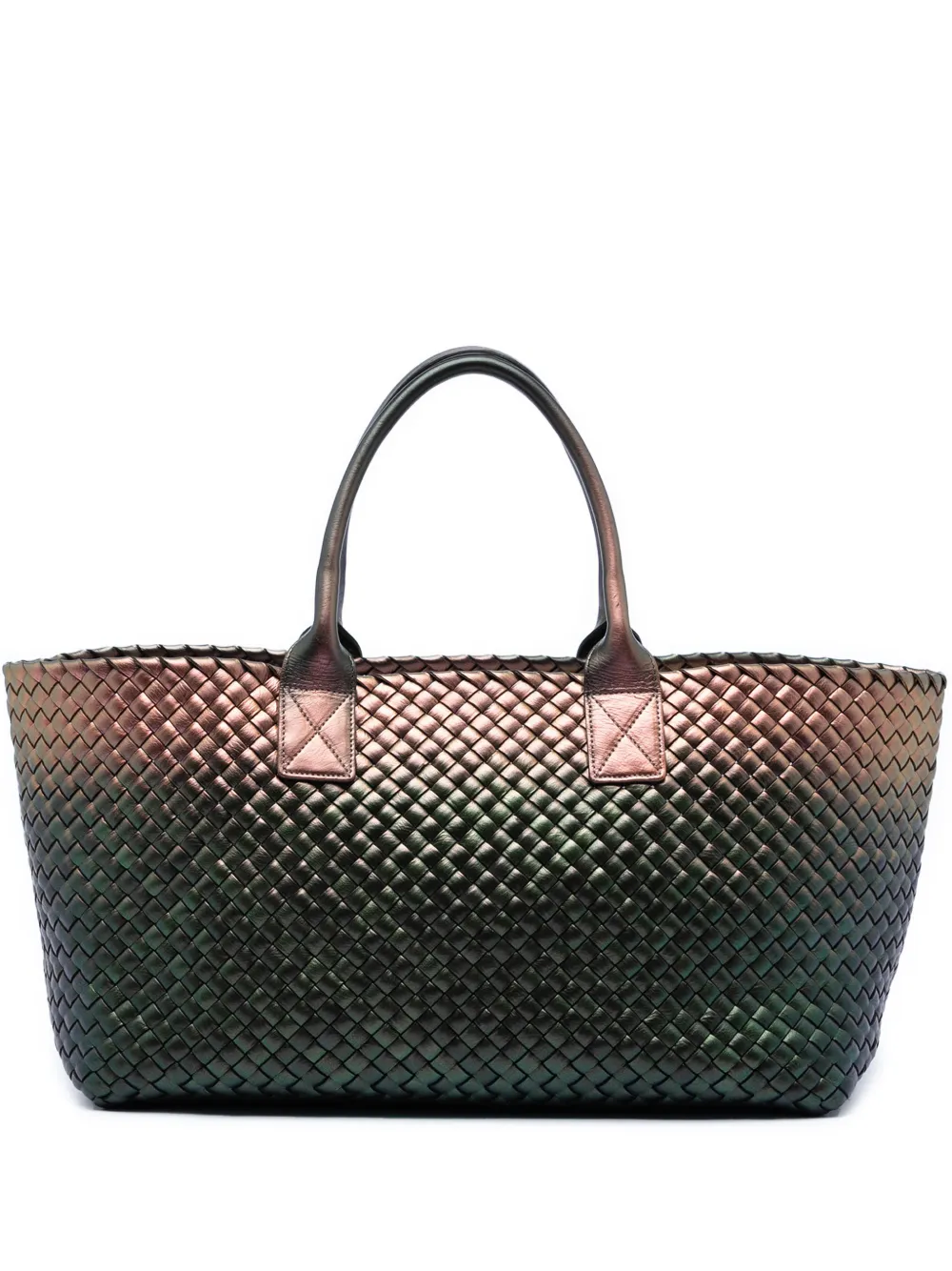 Bottega Veneta Pre-Owned 2010 Medium Iridescent Nappa Intrecciato Cabat tote bag - Verde