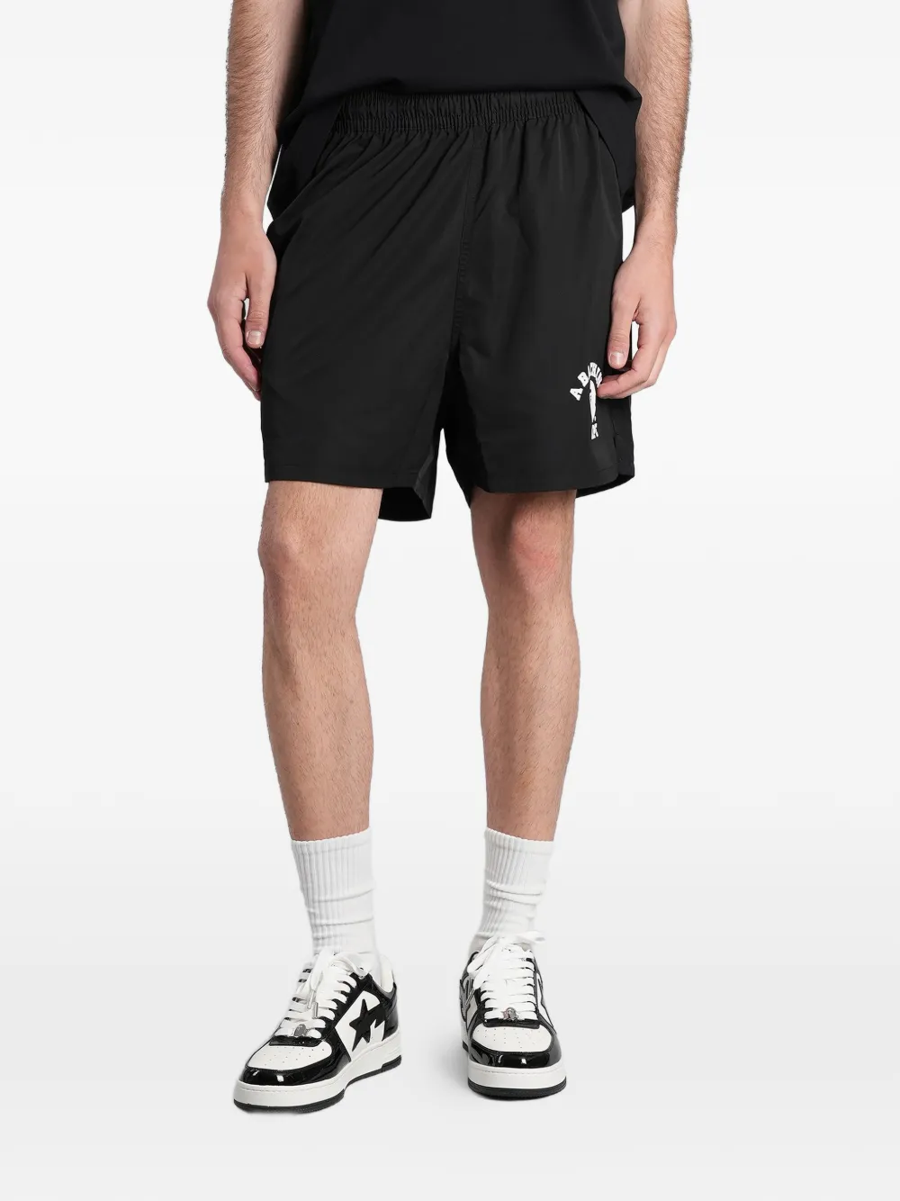 A BATHING APE® Ape Head logo-print track shorts - Nero