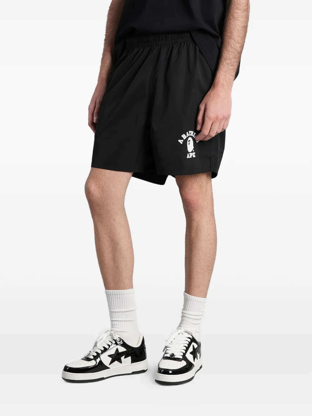 A BATHING APE Head trainingsshorts met logoprint Zwart