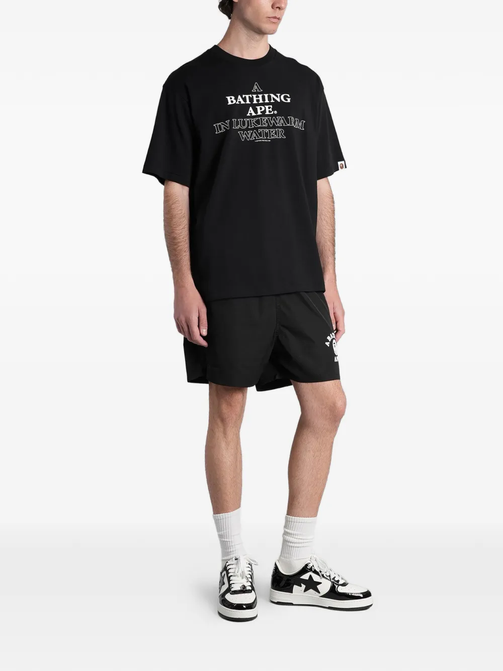 A BATHING APE Head trainingsshorts met logoprint Zwart