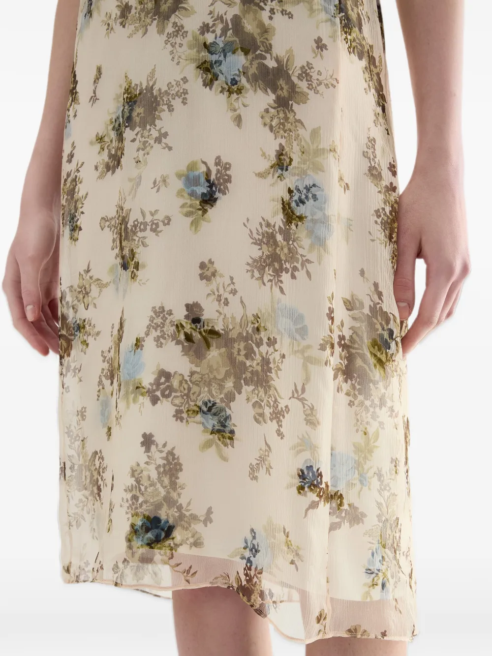 Jil Sander Jurk met bloemenprint Beige