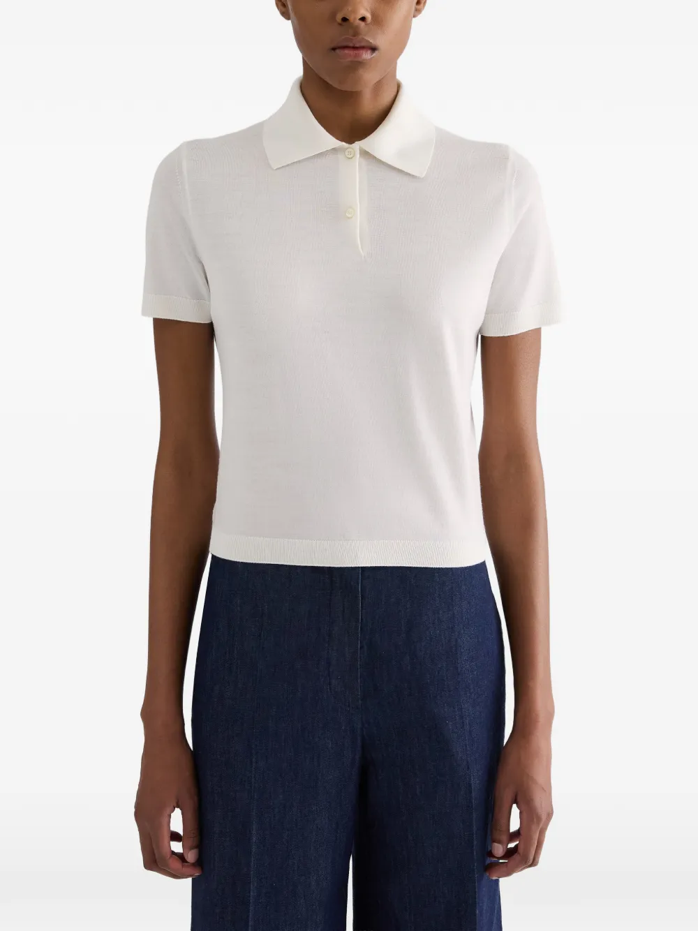 Jil Sander Wollen poloshirt Wit