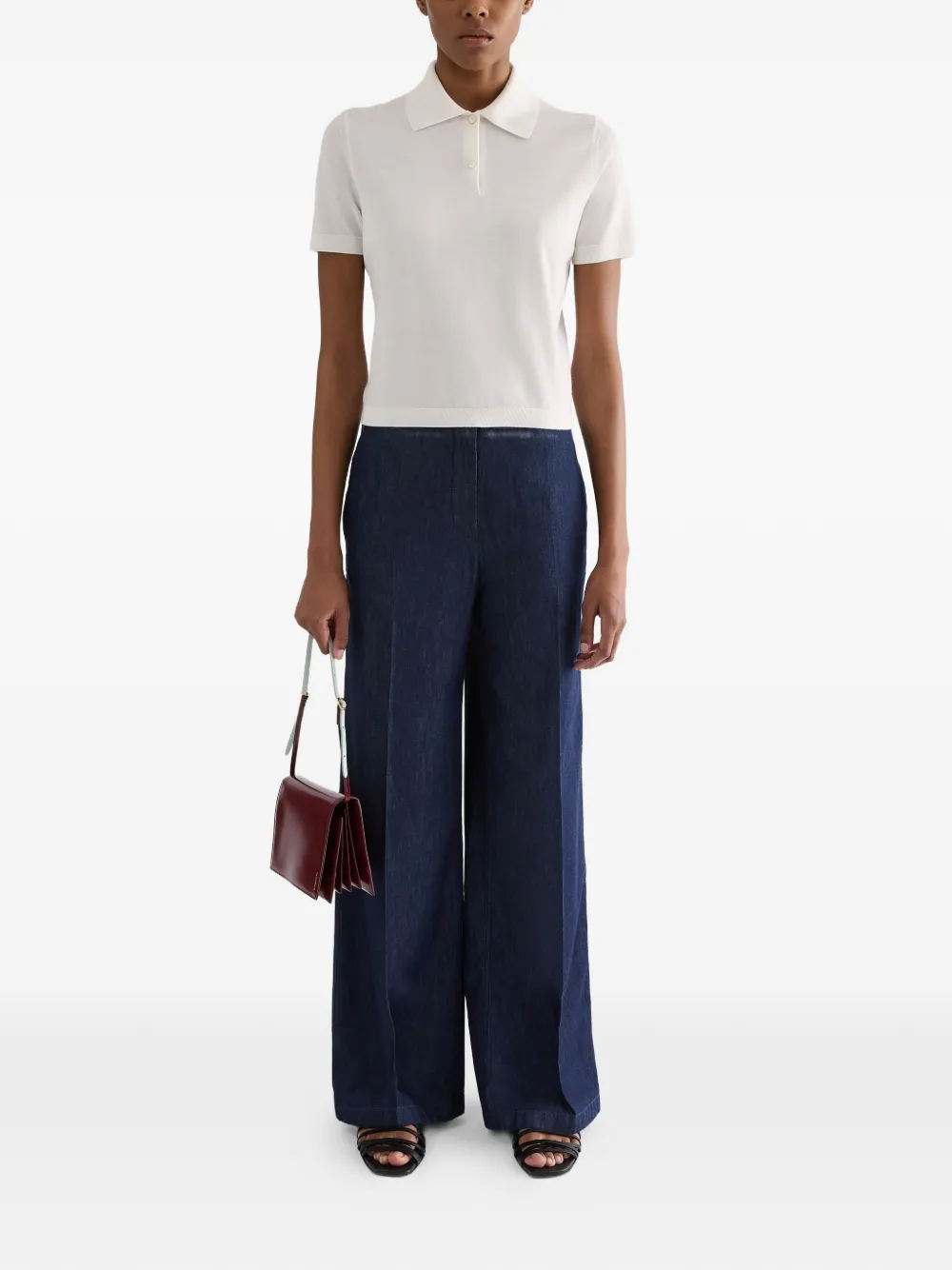 Jil Sander Wollen poloshirt Wit