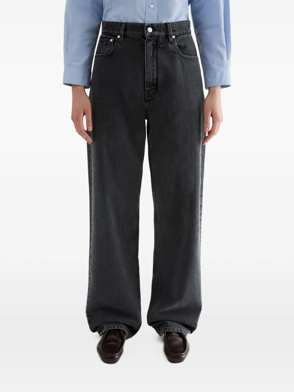 Jil Sander Jeans met wijde toelopende pijpen Grijs