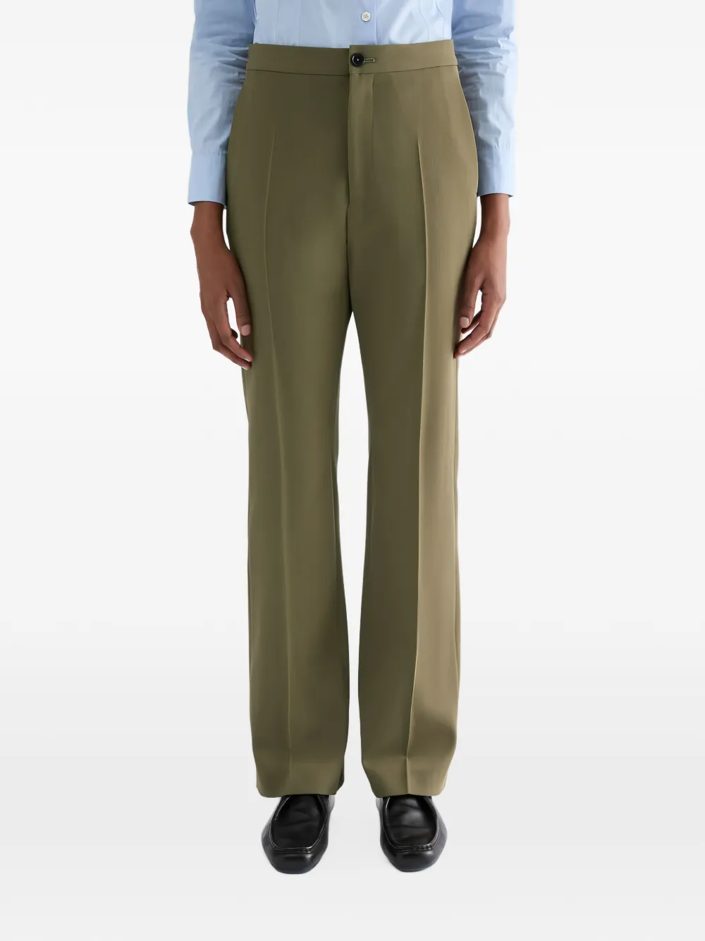 Jil Sander Wollen twill broek Groen