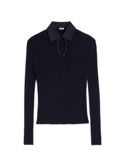 Jil Sander playera tipo polo tejida de canalé