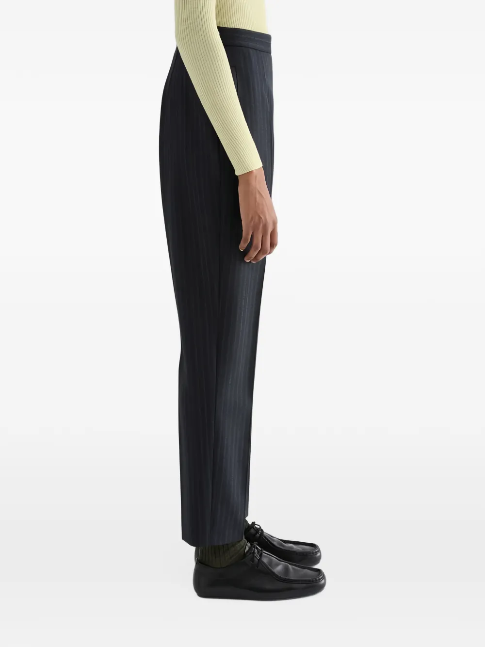 Jil Sander Plooibroek met krijtstreep Blauw