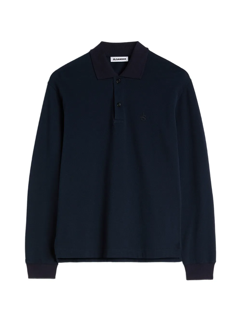Jil Sander Polo con monogramma ricamato - Blu