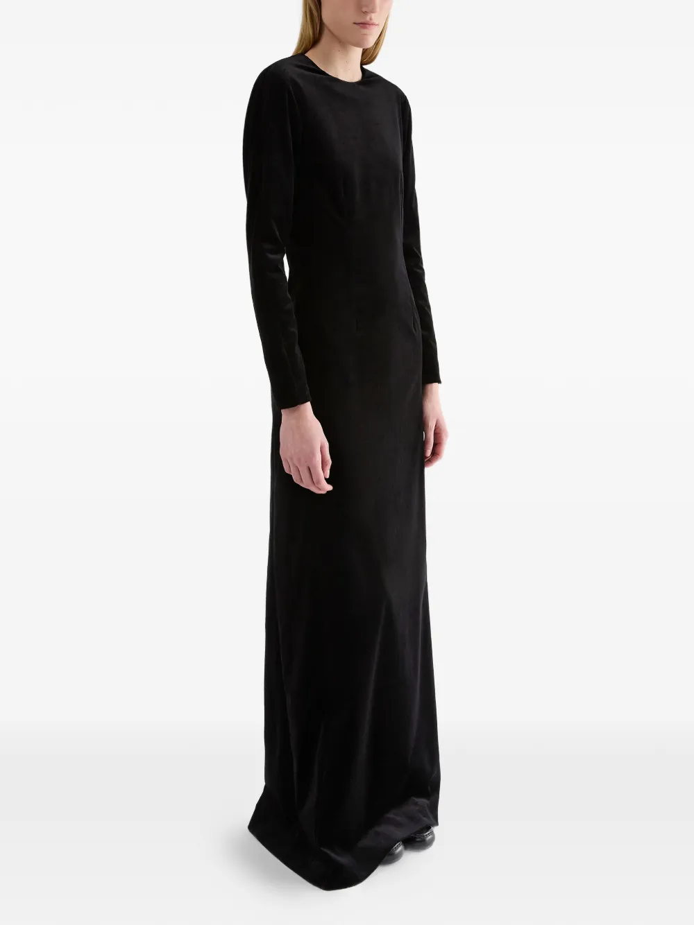 Jil Sander Fluwelen jurk met uitgesneden details Zwart