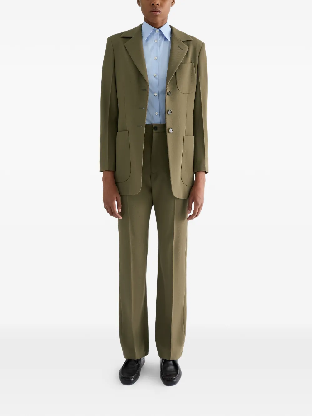 Jil Sander Getailleerde blouse van katoenen-popeline Blauw